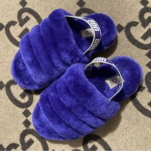 UGG Vibrant Purple Fluffy Slides